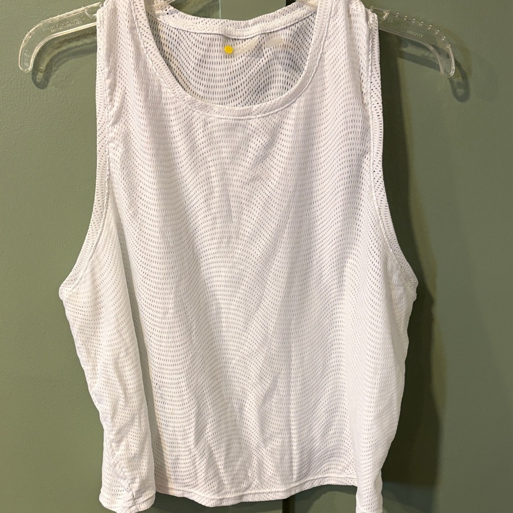 Zella White Mesh Tank Top